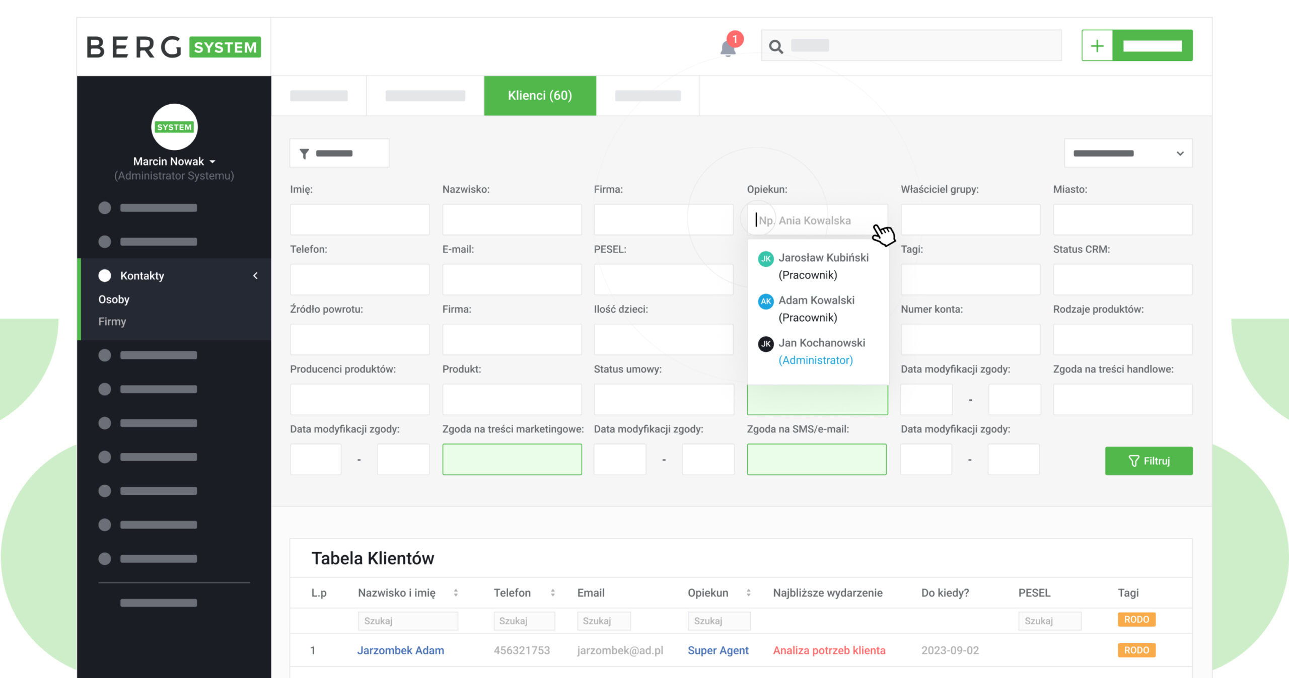 Usprawnienie przepływu informacji w firmie. Workflow i komunikacja Wgląd w kartę klienta